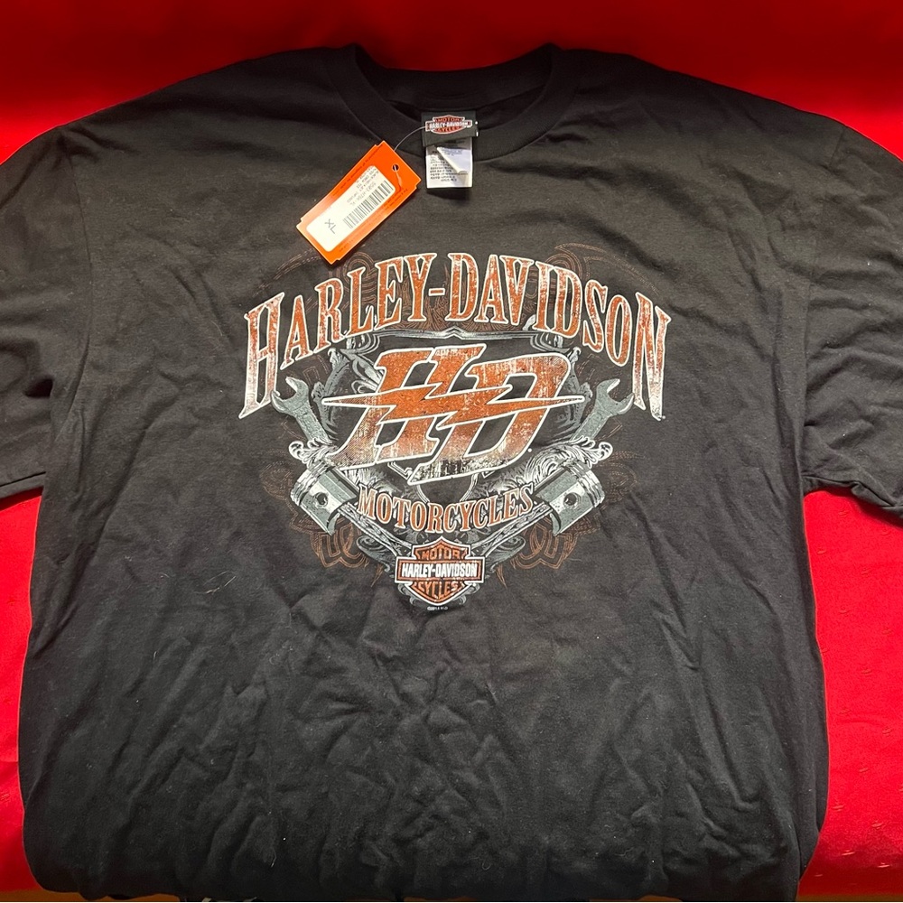Harley-Davidson Black and Orange Graphic Tee